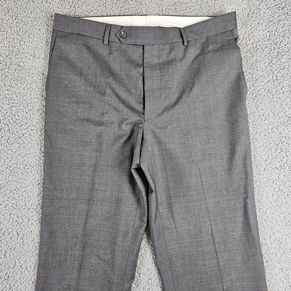 Samuelsohn Dress Pants Mens 34x30 Gray REDA 110s Wool Italian Cuffed Performance